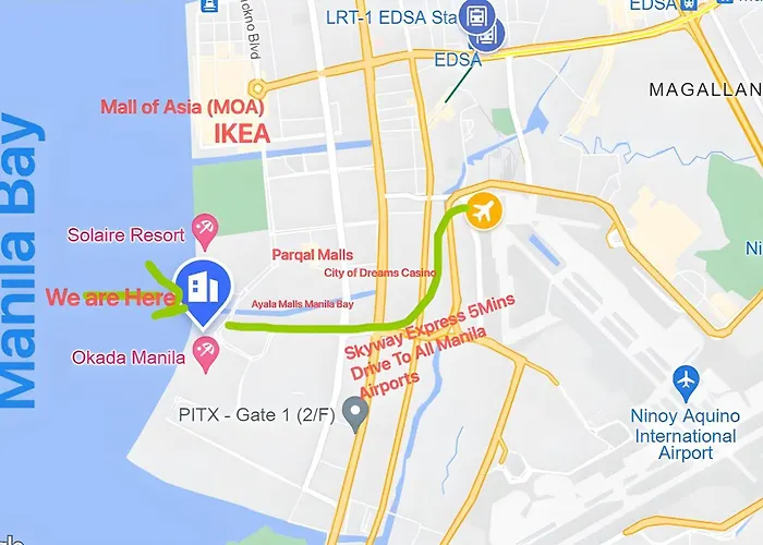 60 Sqm Oceanview 1 Bedroom 2 Pools & Gym Next To Okada, Airports, Moa Manila